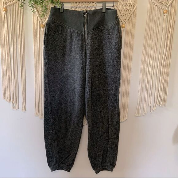 AERIE Women’s Sherpa Fleece Corset Joggers Gray Size Medium - Picture 2 of 12